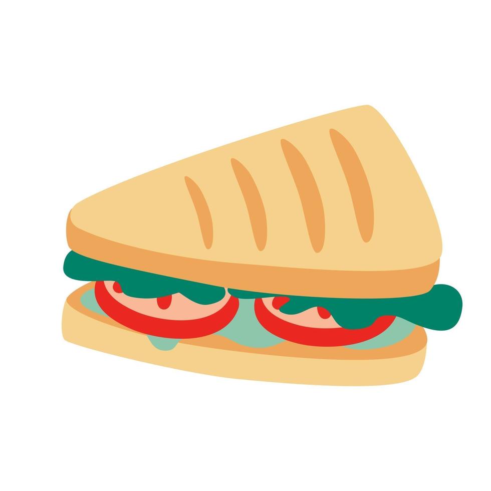 triangulär smörgås med salladstomater och ost vektor