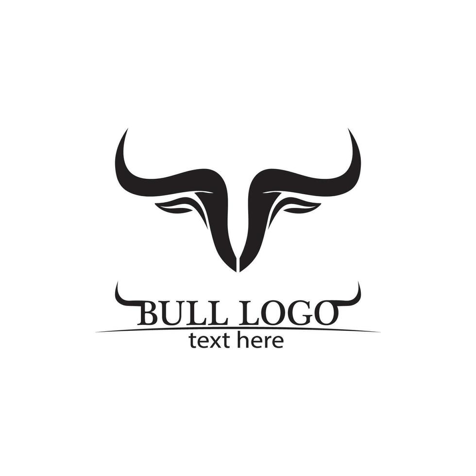 bull horn och buffalo logotyp och symboler mall ikoner app vektor