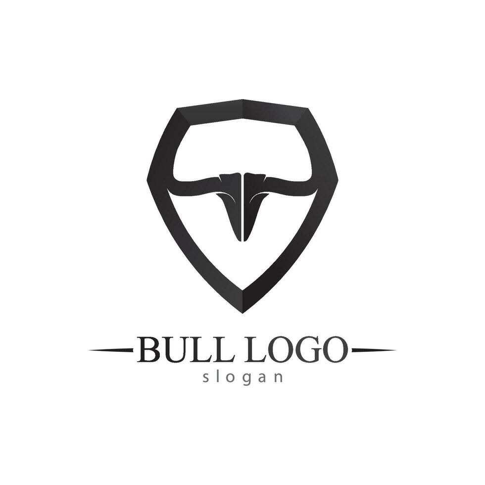 bull horn och buffalo logotyp och symboler mall ikoner app vektor