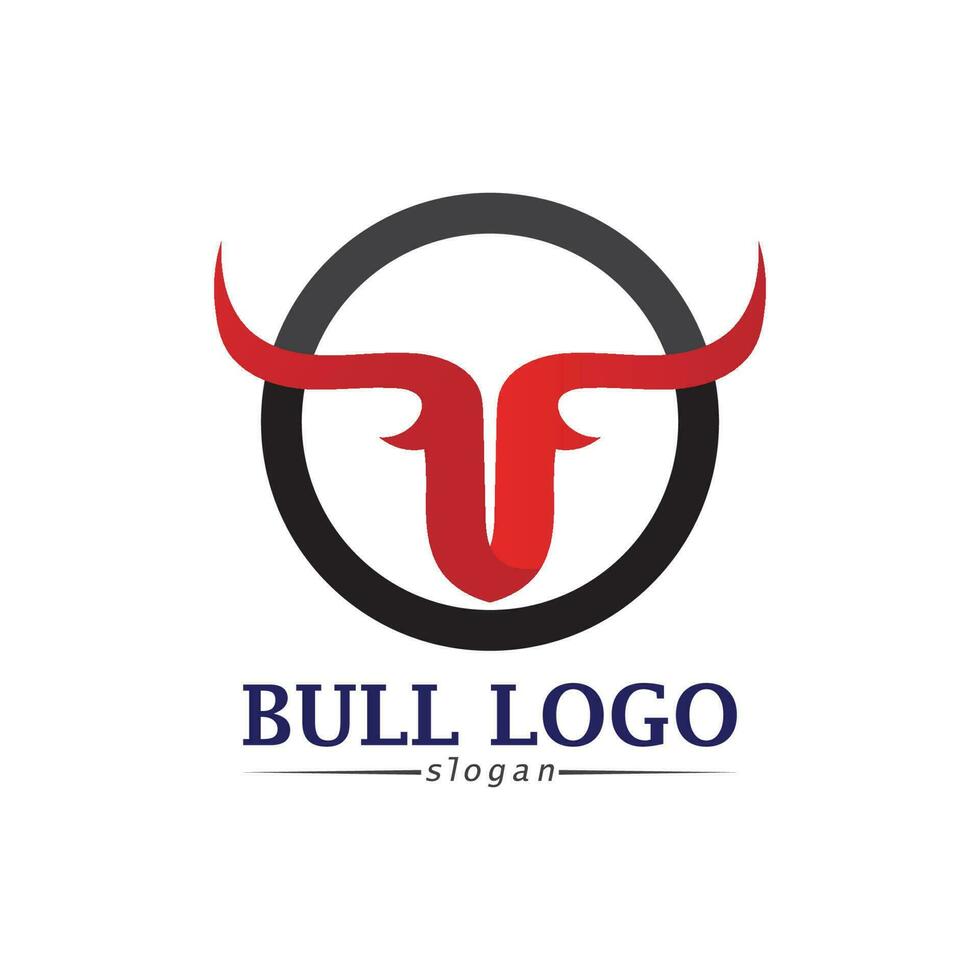 bull horn logotyp och symboler mall ikoner app vektor