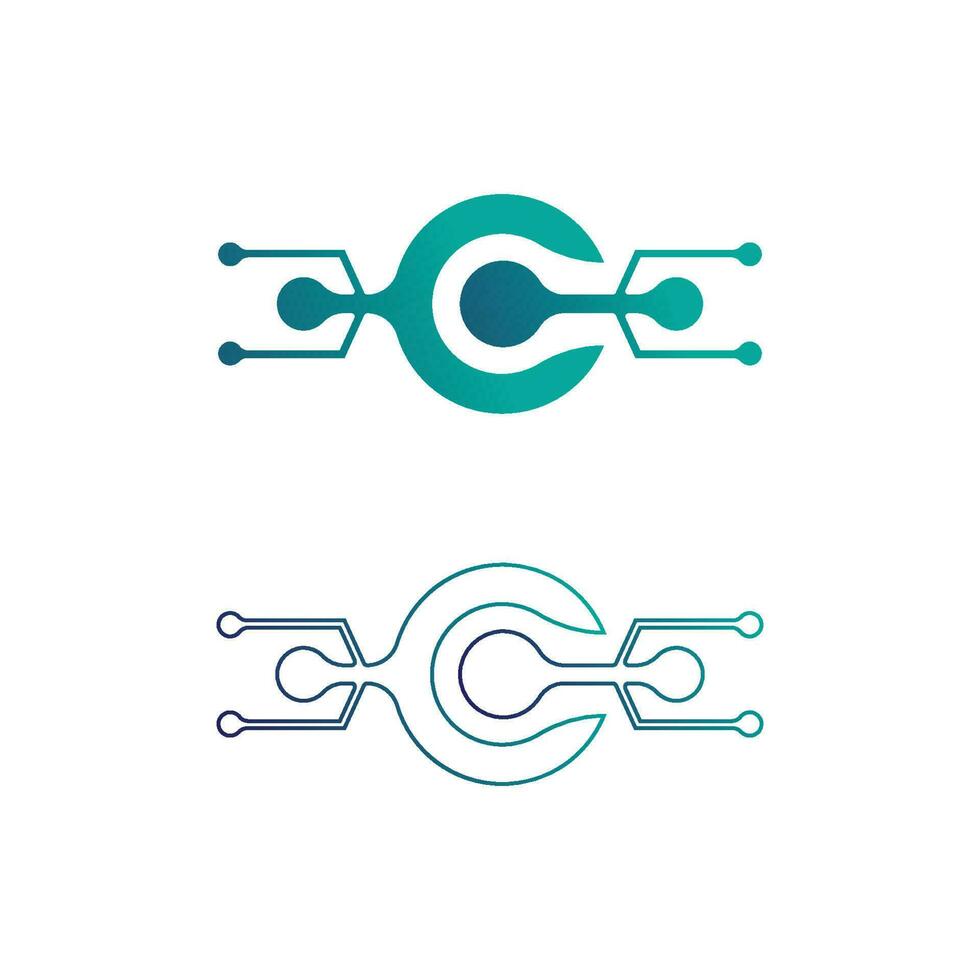 o logotyp affärsteknik cirkel logotyp och symboler vektor design grafik