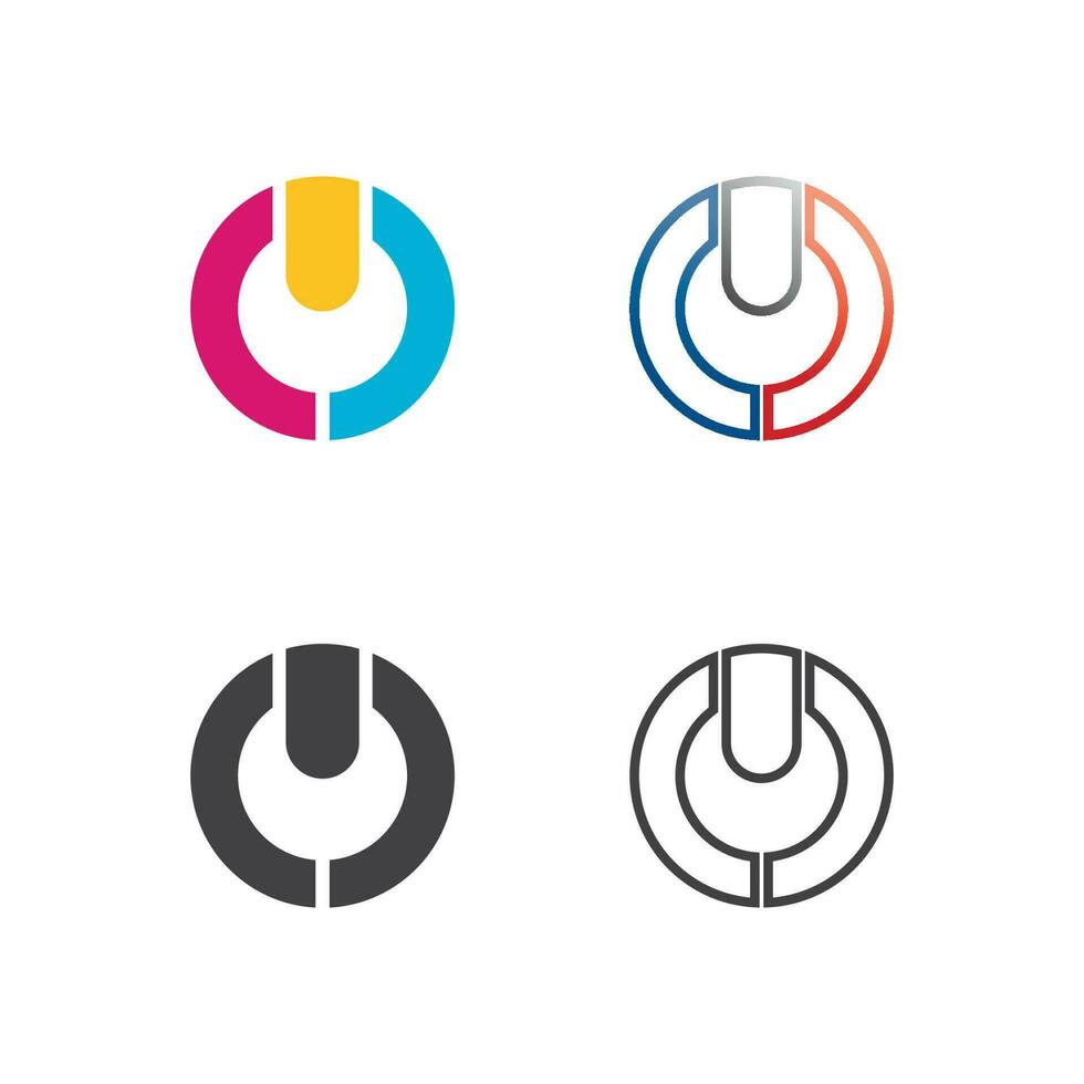 o logotyp affärsteknik cirkel logotyp och symboler vektor design grafik