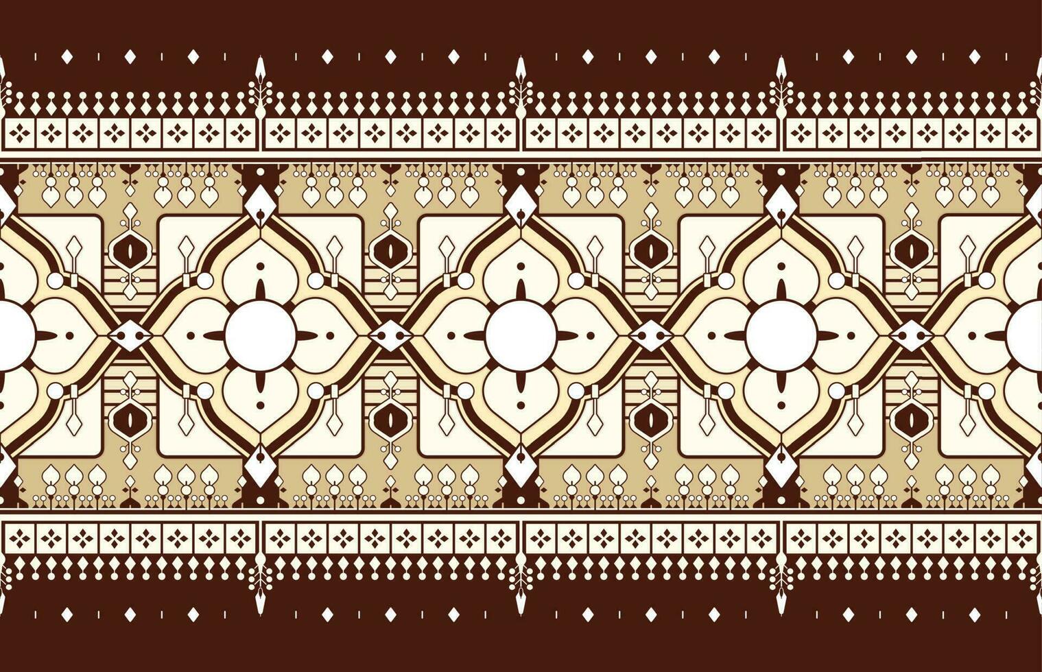 geometrisch und Mandala ethnisch Stoff Muster zum Stoff Teppich Hintergrund Hintergrund Verpackung usw. vektor