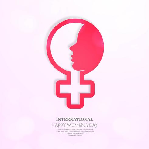 Internationella kvinnodagen affisch. Kvinna tecken. Origami design vektor