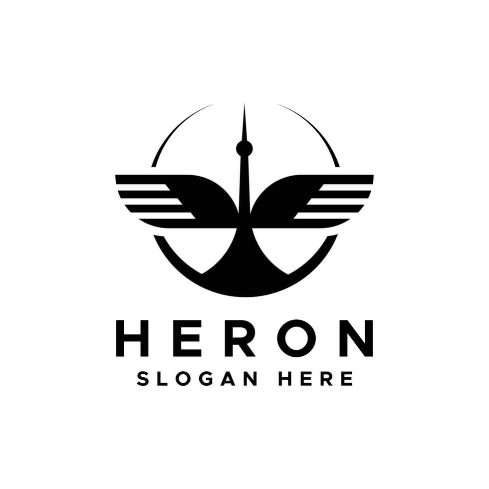 häger pelikan stork vektor logotyp linjekonst linje översikt monoline ikon design stock golf fågel kust strand illustration abstrakt