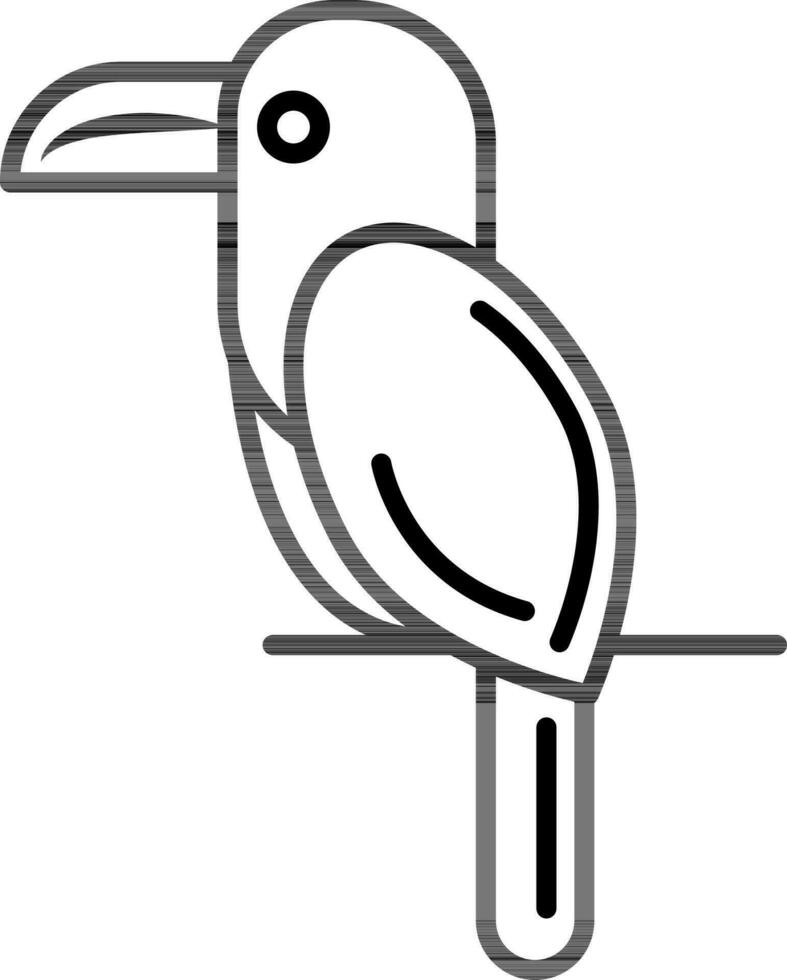 illustration av papegoja ikon i linje konst. vektor