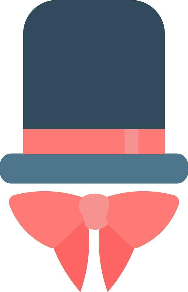 illustration av hatt och fluga ikon i platt stil. vektor