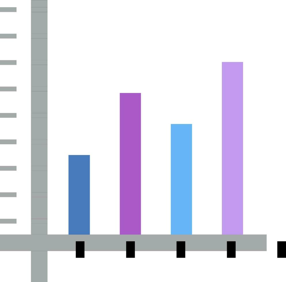 bunt Bar Graph Diagramm Symbol auf Weiß Hintergrund. vektor