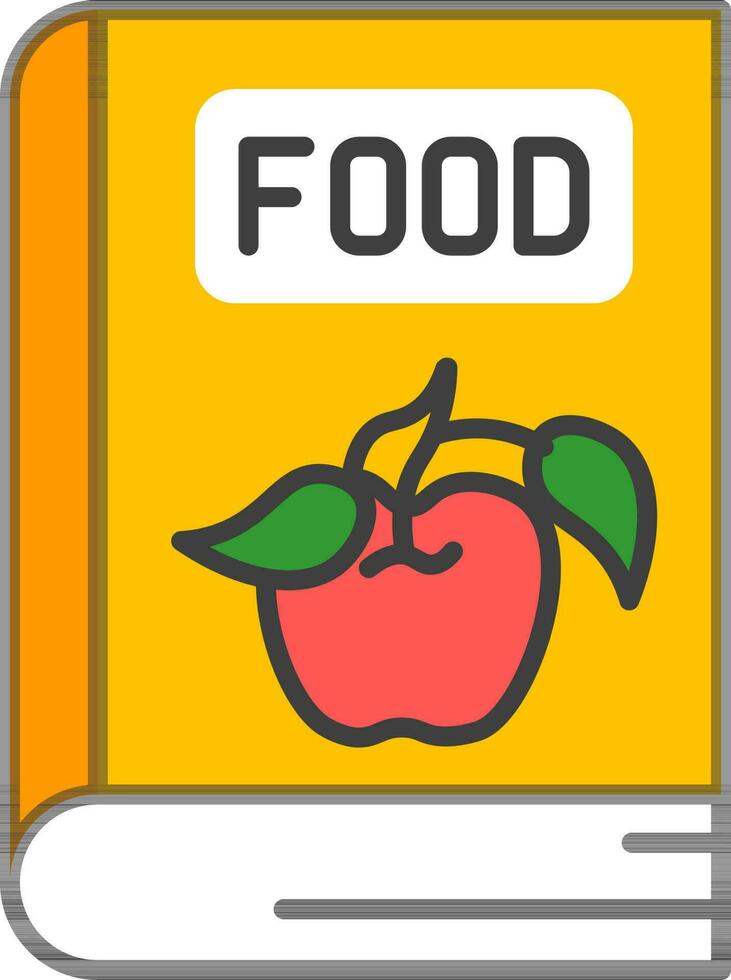 Essen Buch mit Apfel Symbol im Orange Farbe. vektor