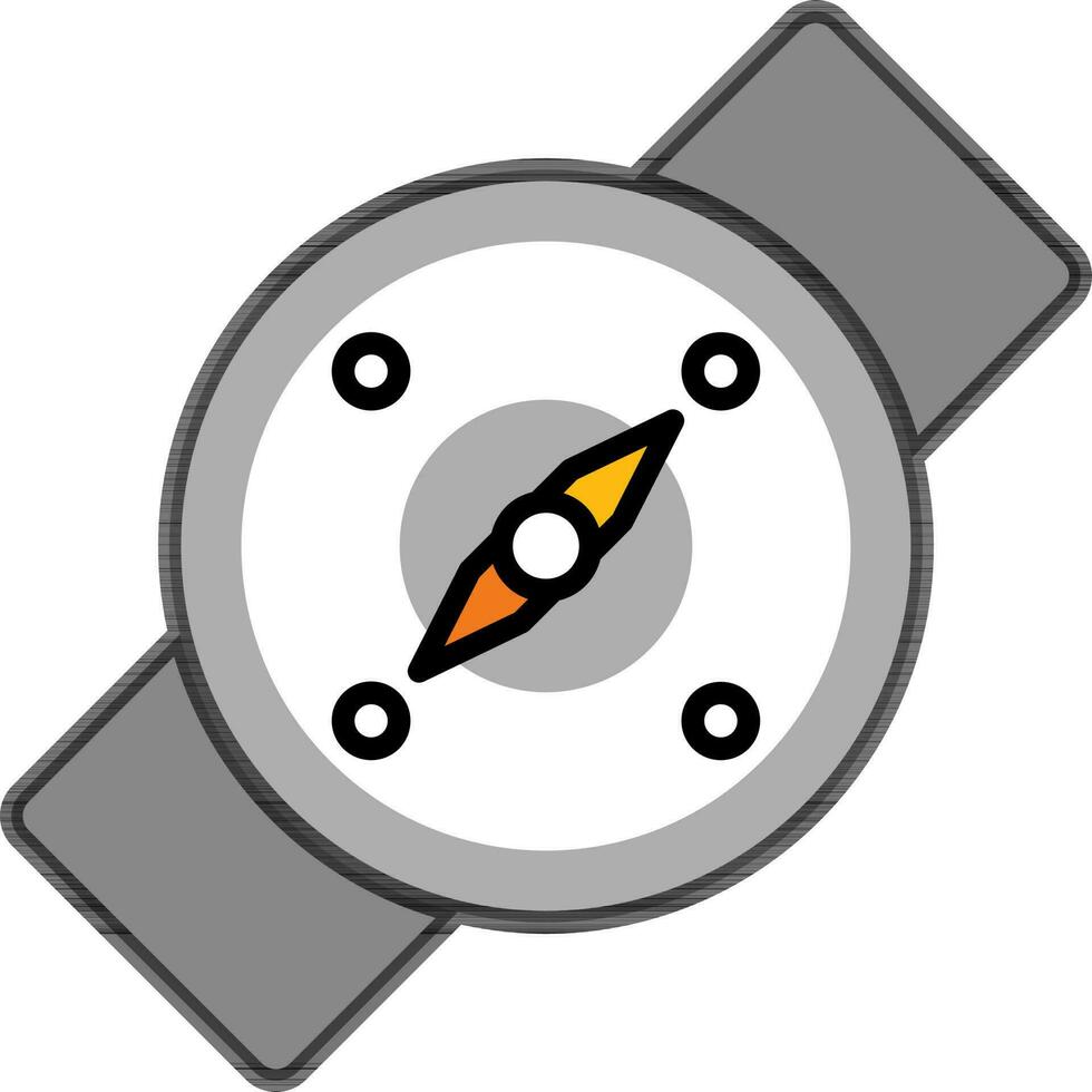 kompass armbandsur ikon i grå Färg. vektor