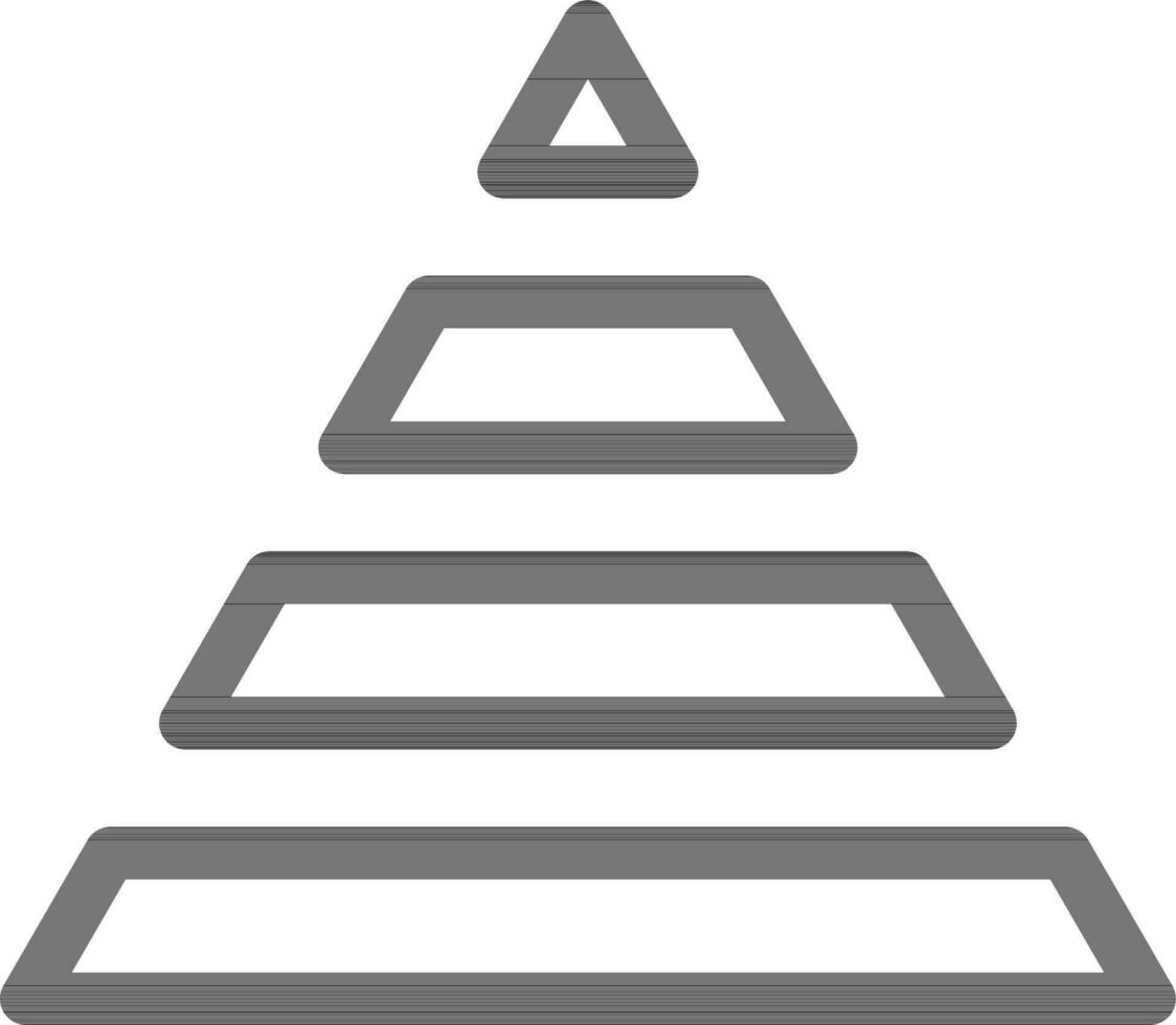 Pyramide Symbol oder Symbol im schwarz dünn Linie Kunst. vektor