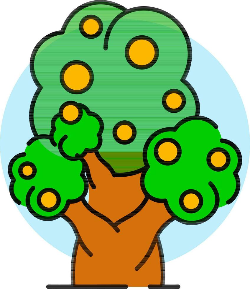 Orange Früchte Baum Symbol im Grün Farbe. vektor