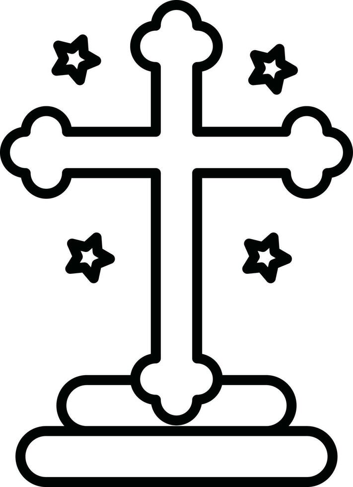 eben Stil Jesus Kreuz Symbol Linie Kunst. vektor