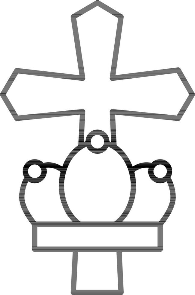 svart linje konst illustration av påve hatt ikon. vektor