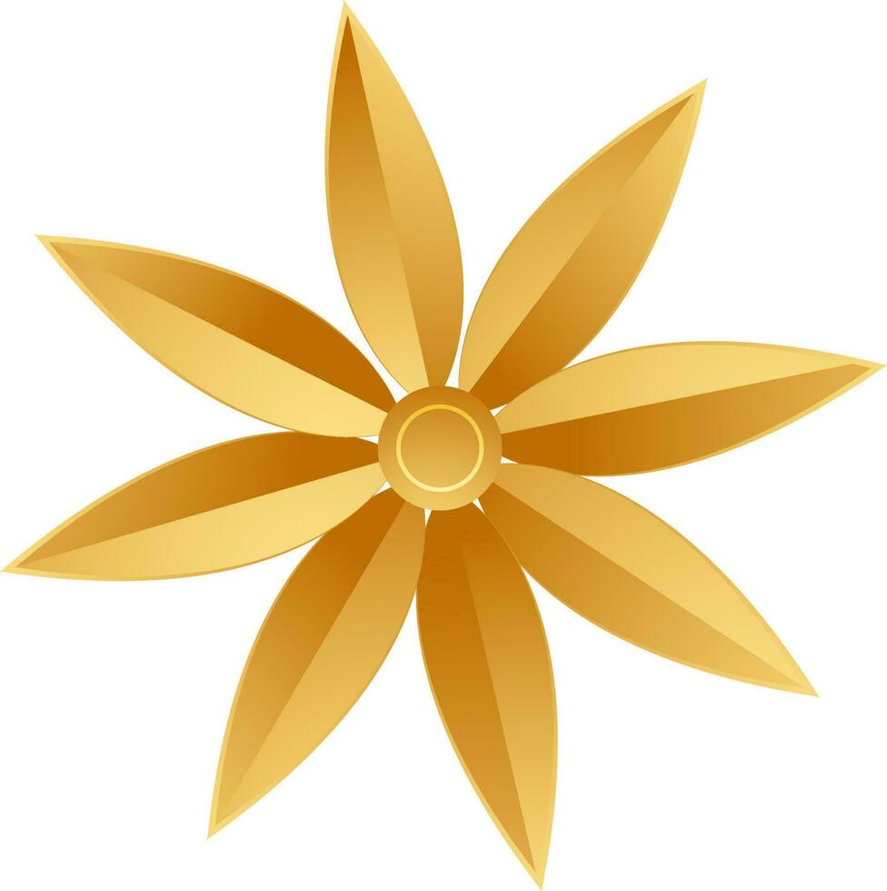skön origami gyllene papper blomma. vektor