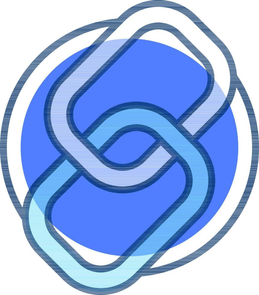 Verknüpfung oder Kette Symbol im Blau und Weiß Farbe. vektor