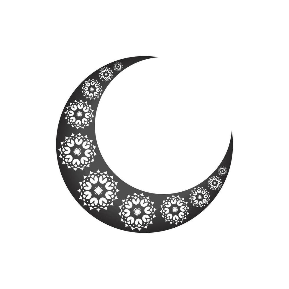 Weiß Blumen- Elemente dekoriert grau Mond. vektor