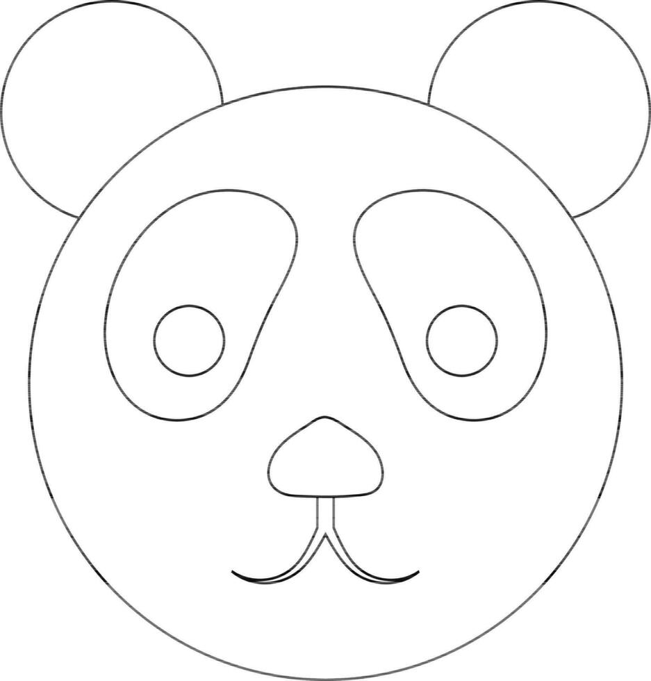 süß Panda Bär Gesicht Symbol im Schlaganfall Stil. vektor