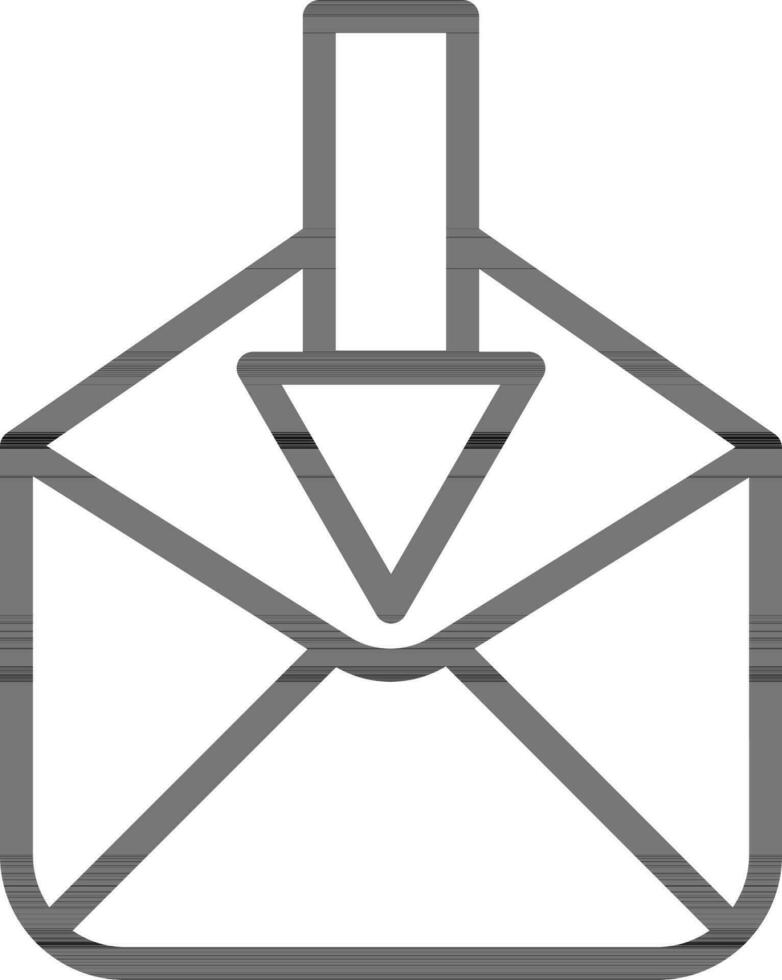 Mail herunterladen Symbol im dünn Linie Kunst. vektor