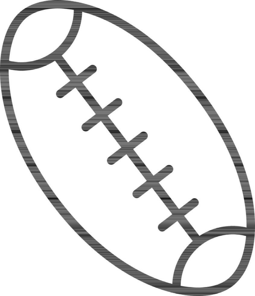 Rugby Ball Symbol im schwarz Linie Kunst. vektor