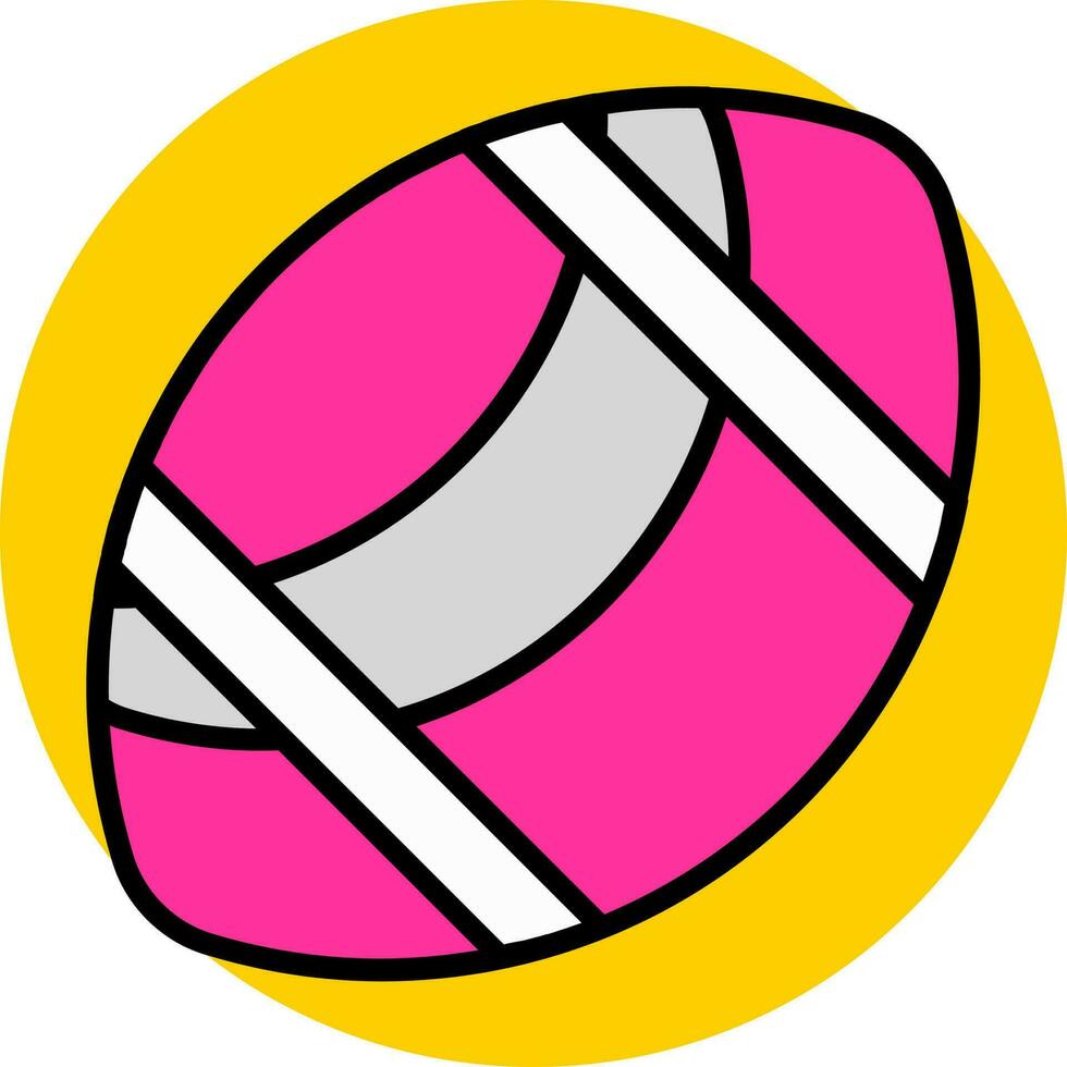isolerat rugby boll ikon i gul och grå Färg. vektor