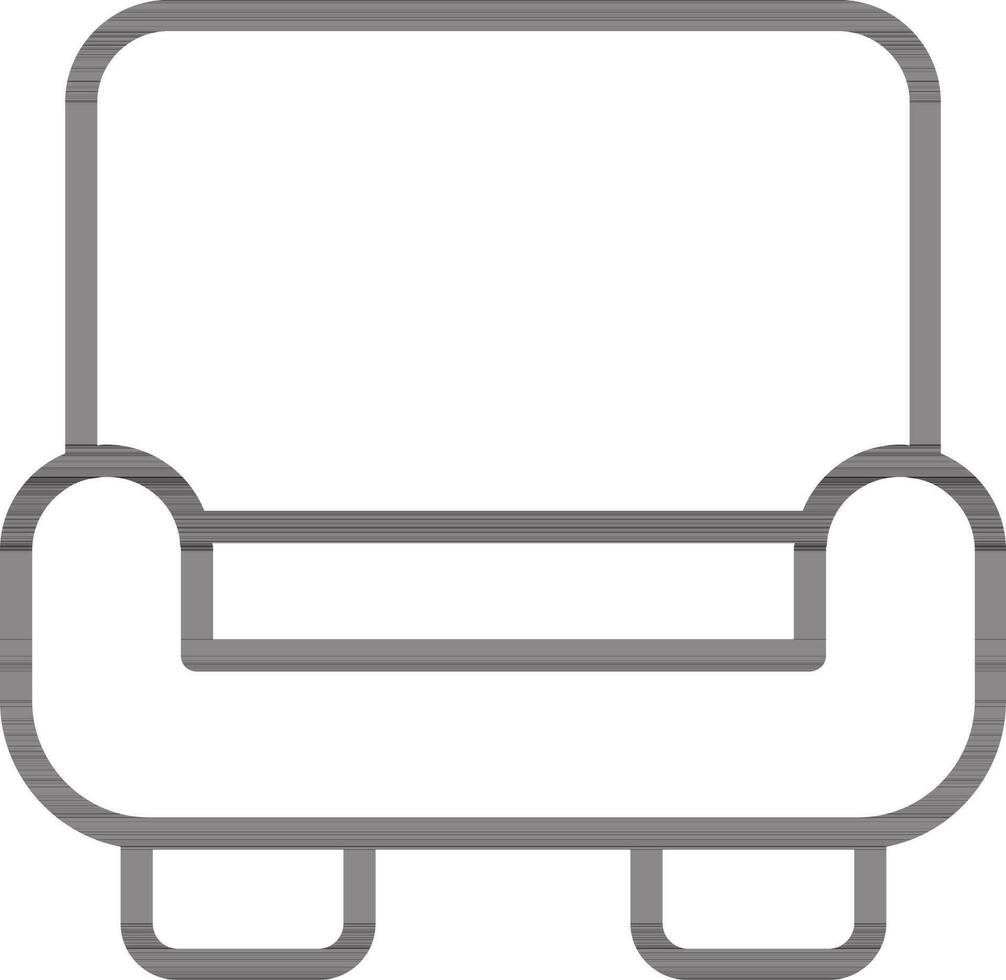 svart översikt soffa stol ikon på vit bakgrund. vektor
