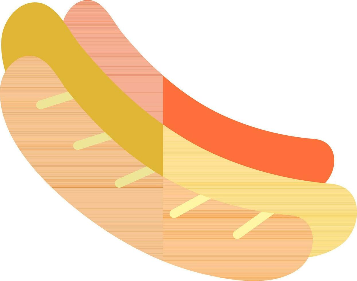 platt stil varm hund ikon i gul och orange Färg. vektor