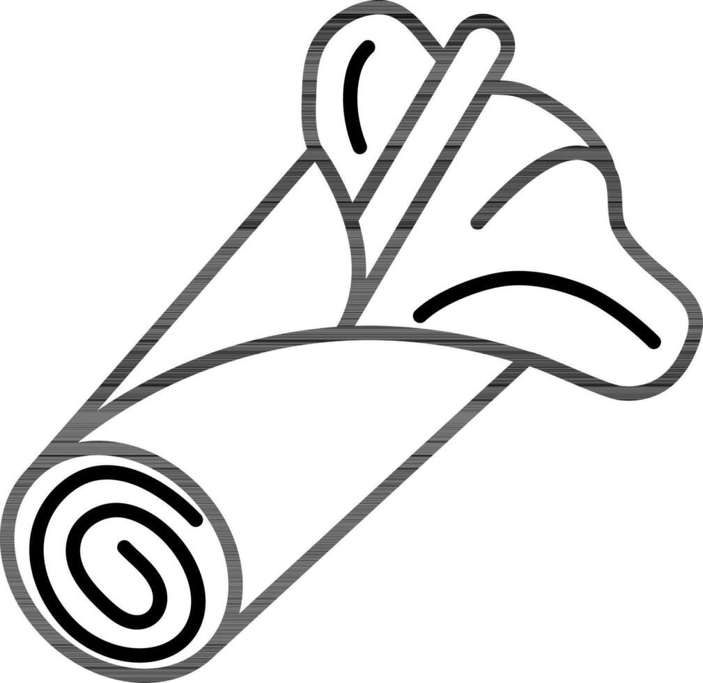 Linie Kunst Illustration von Burrito oder Frühling rollen Symbol. vektor
