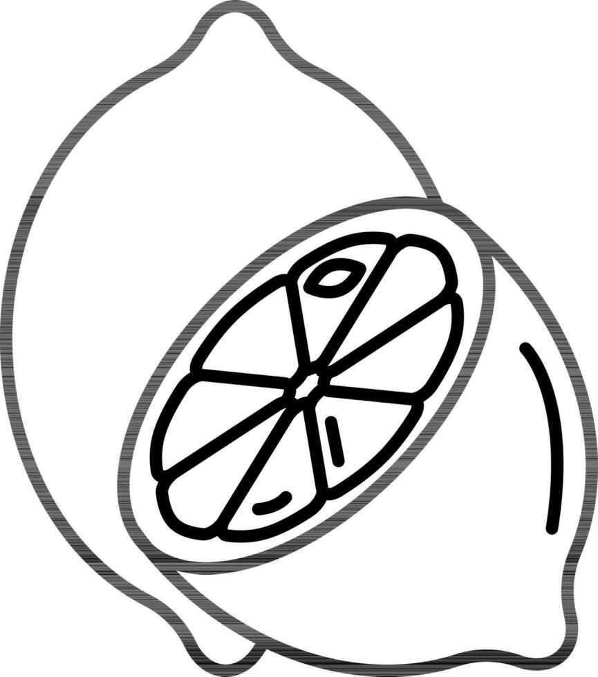 platt stil citron- ikon i linje konst. vektor