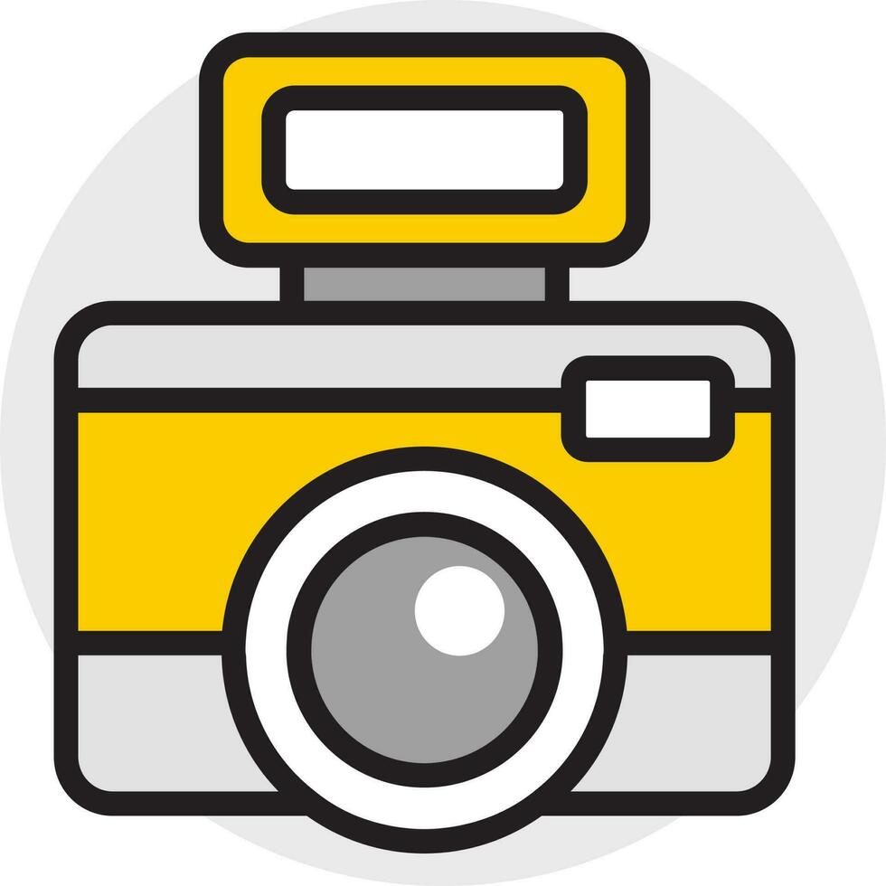 Digital Kamera Symbol im Gelb und grau Farbe. vektor