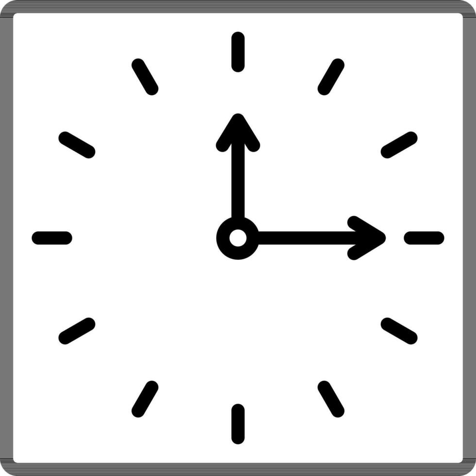 schwarz Linie Kunst Illustration von Mauer Uhr Symbol. vektor