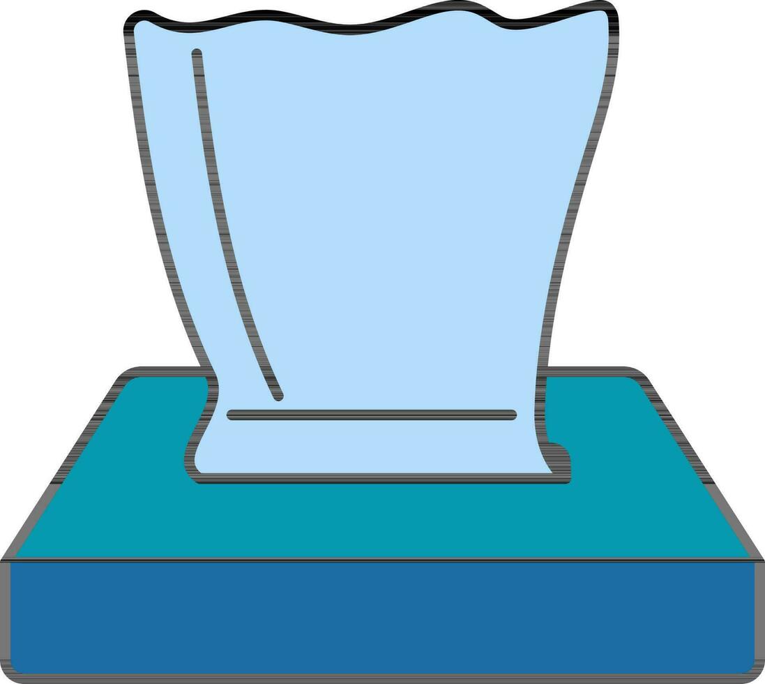 Illustration von Gewebe Box Symbol im Blau Farbe. vektor