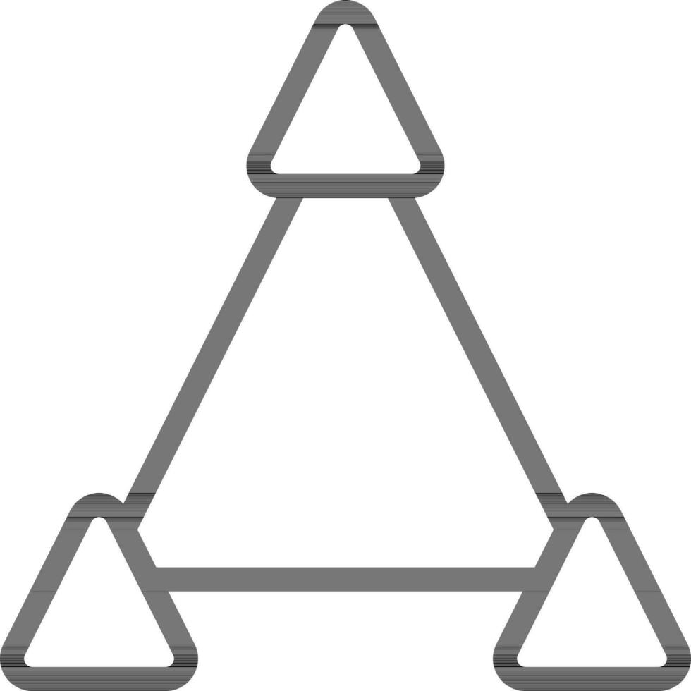 drei Dreieck Kegel Graph Symbol im dünn Linie Kunst. vektor
