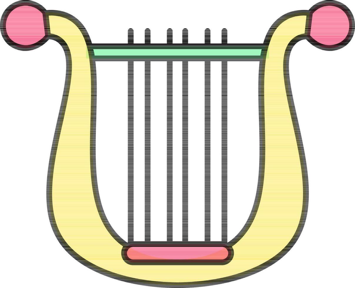 isoliert Leier Symbol im Gelb und schwarz Farbe. vektor