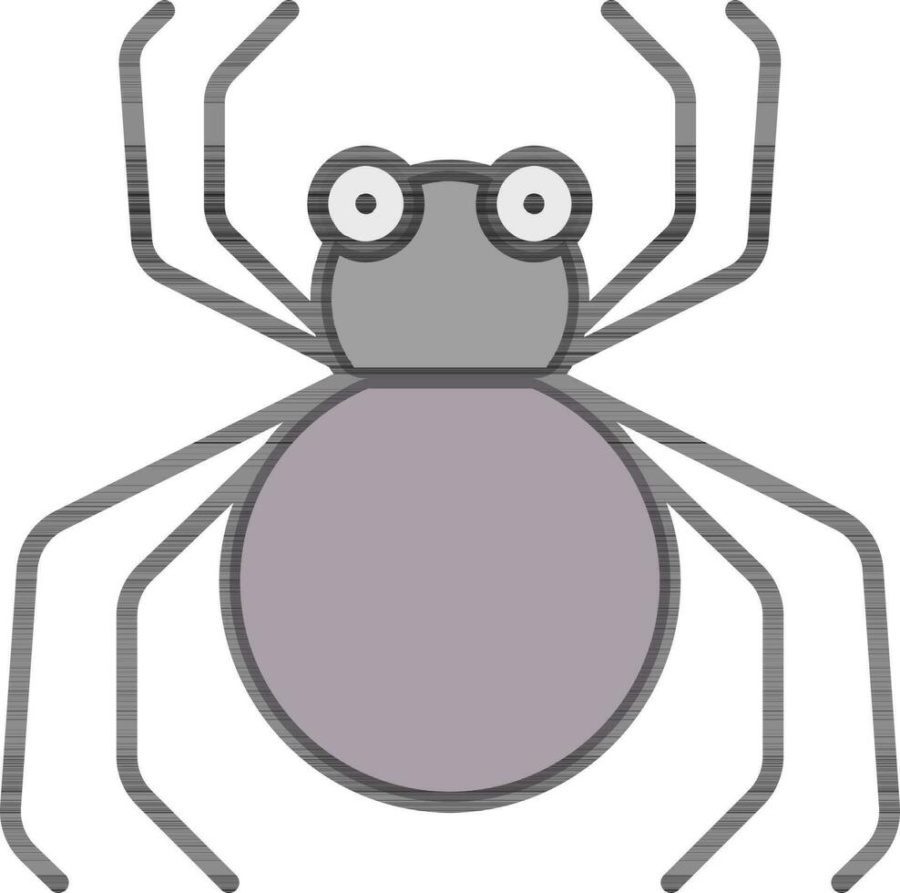 eben Stil Karikatur Spinne Symbol im grau und Licht lila Farbe. vektor