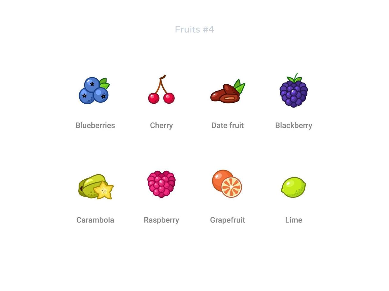 frukt ikoner set vektor