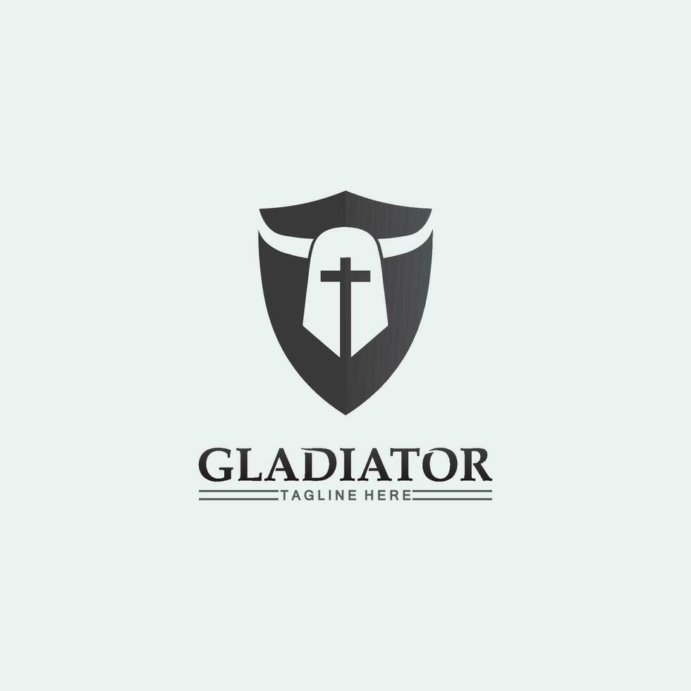 spartanischer Helm, Gladiator-Logo-Vorlagen-Vektor-Icon-Design, Kopfsymbol von Kriegern, Soldat vektor