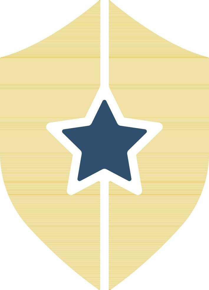 Symbol von Schild mit Stern. vektor