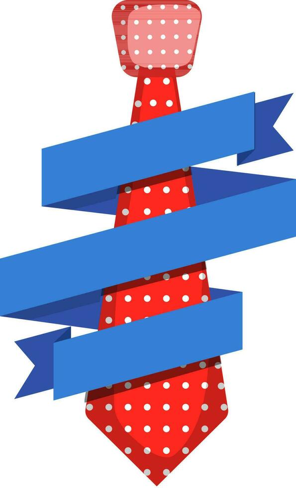 platt illustration av röd slips med blå band. vektor