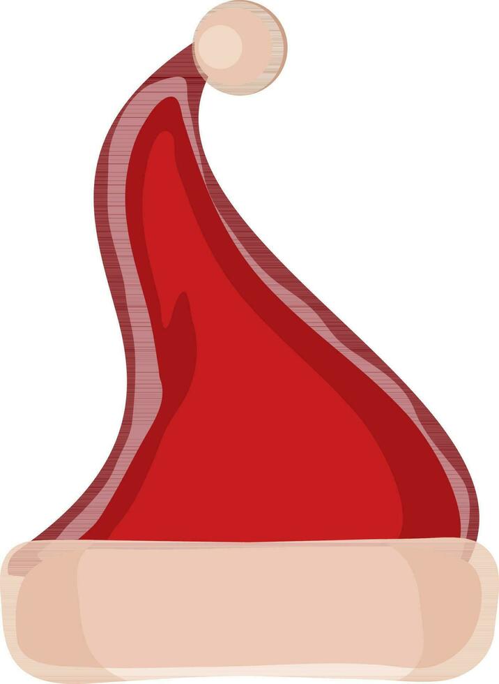 platt illustration av röd santa hatt för jul. vektor