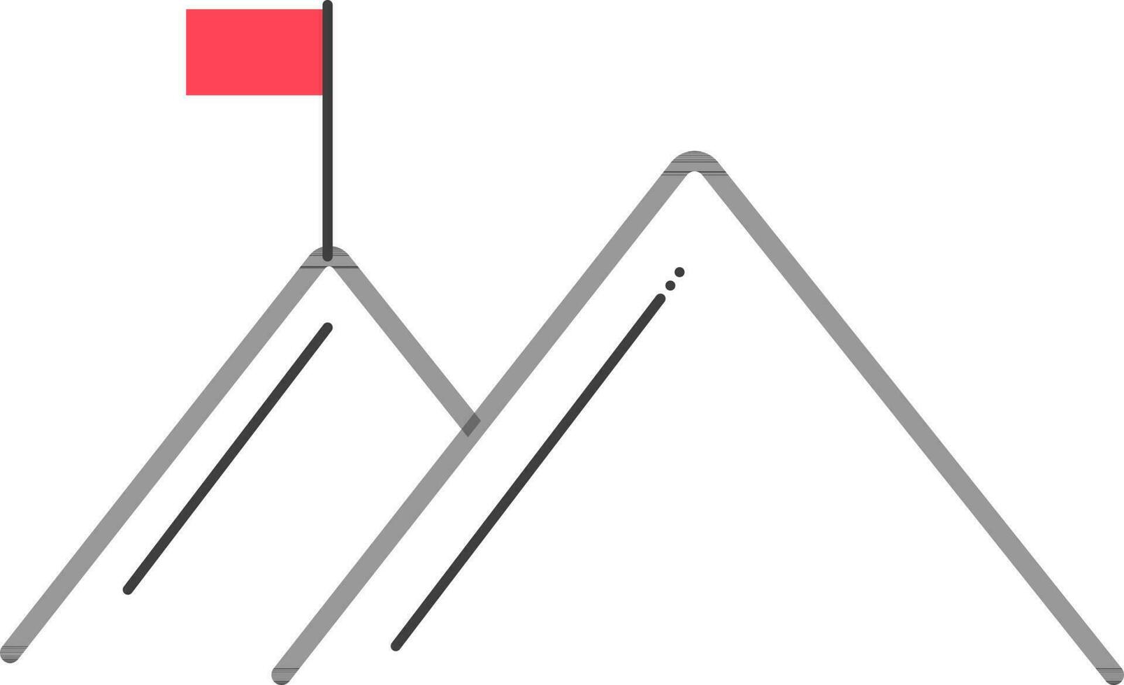 Illustration von Berge mit Flagge. vektor