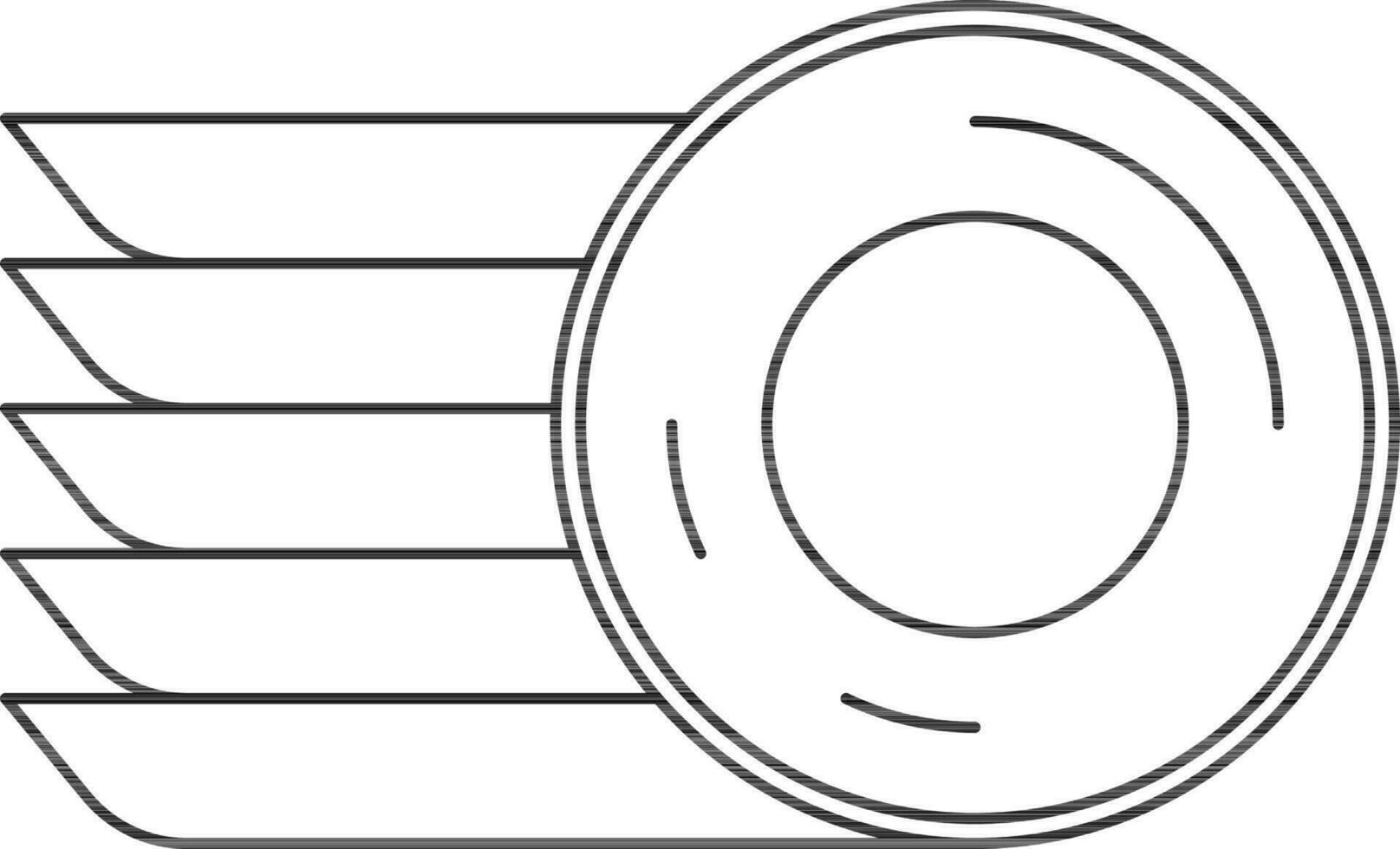 svart linje konst illustration av tallrik. vektor