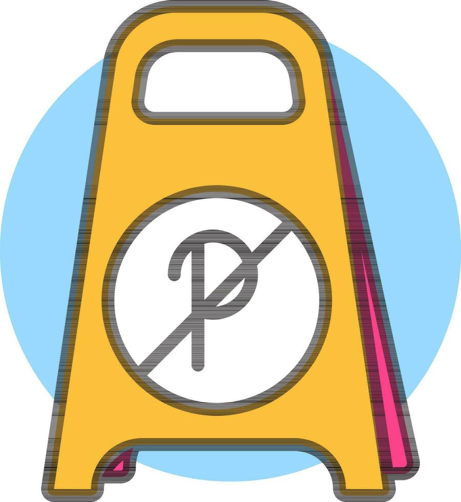 Nej parkering golv tecken styrelse ikon i gul Färg. vektor