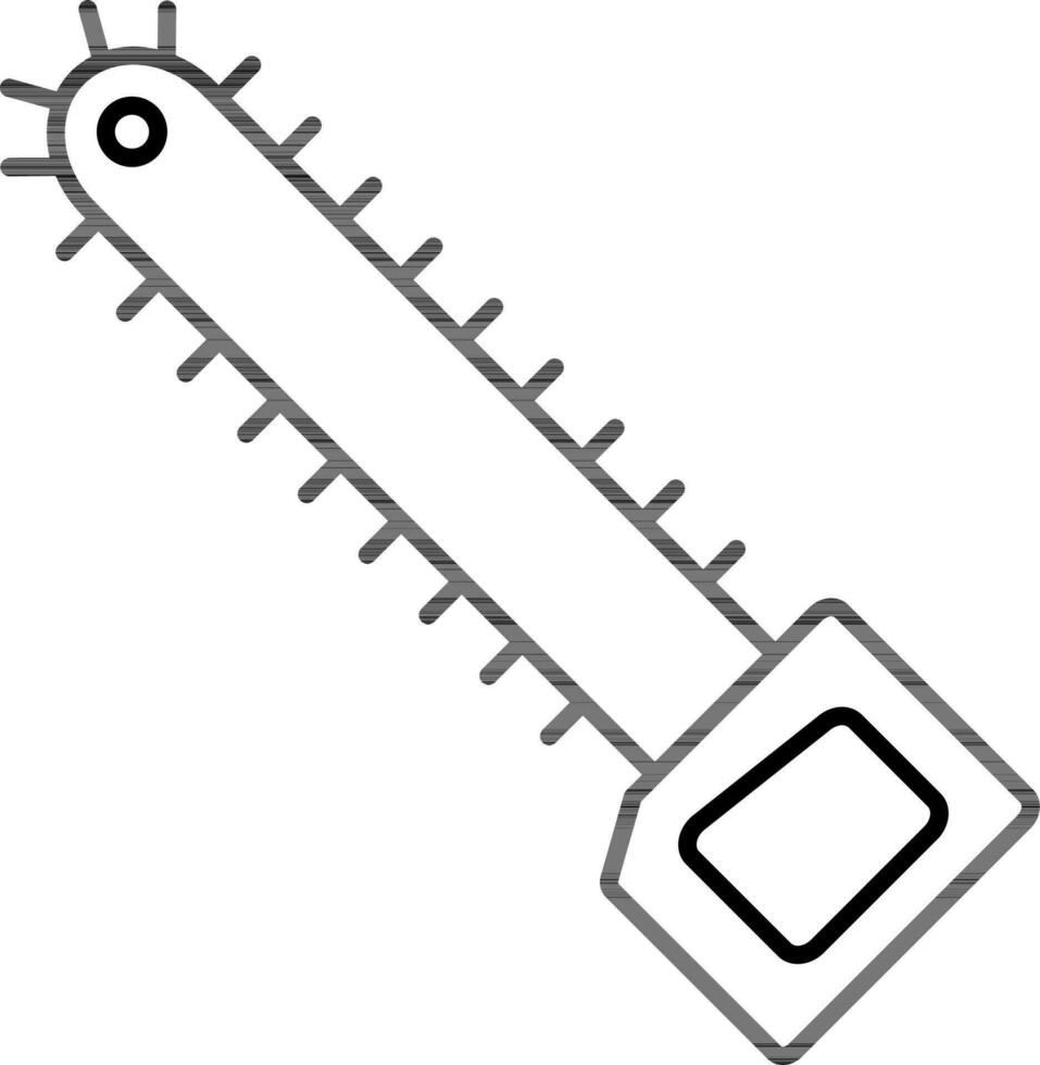 linje konst motorsåg ikon i platt stil. vektor