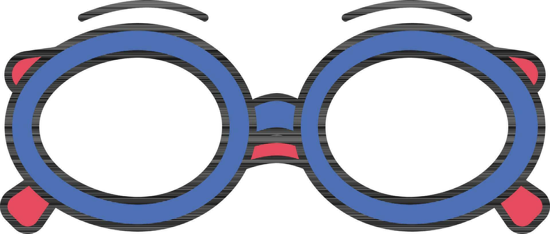 Blau Brille Symbol auf Weiß Hintergrund. vektor