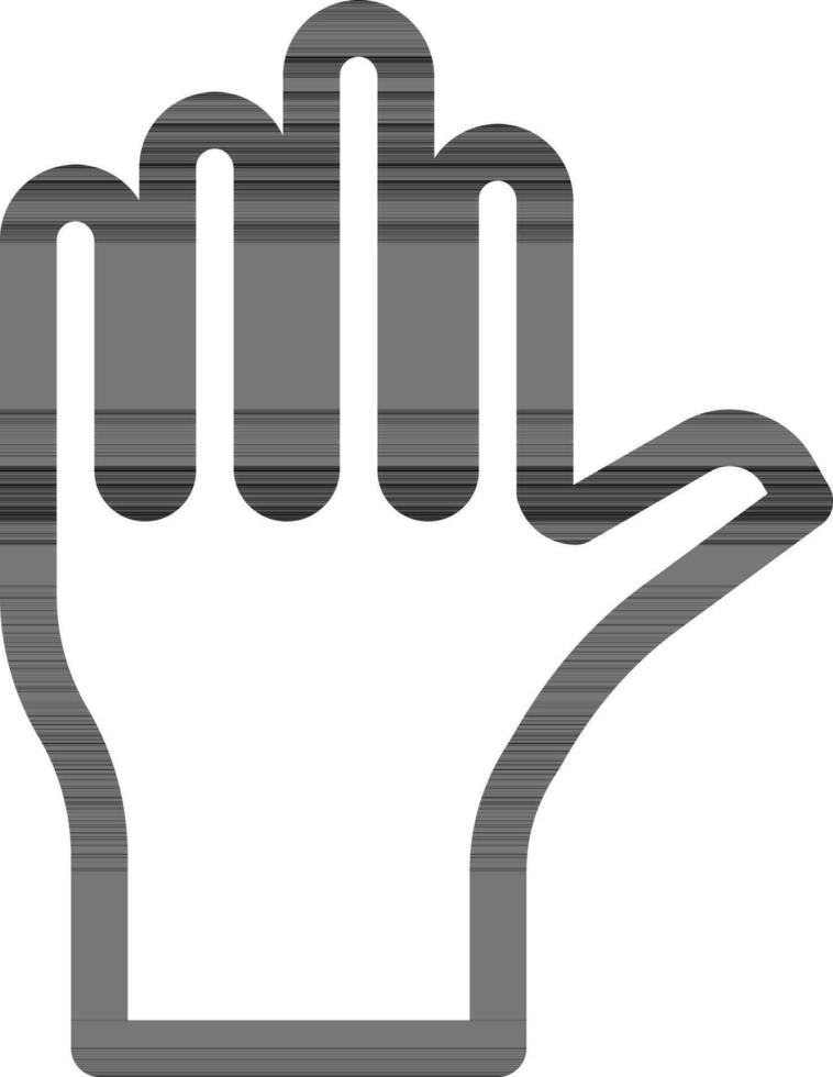 schwarz Linie Kunst Hand Symbol im eben Stil. vektor