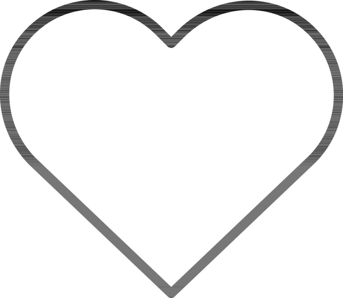 platt stil hjärta ikon eller symbol i linje konst. vektor