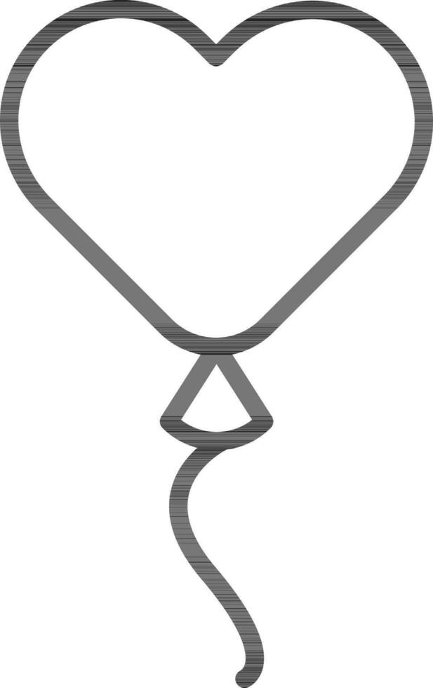 linje konst illustration av hjärta form ballong ikon. vektor