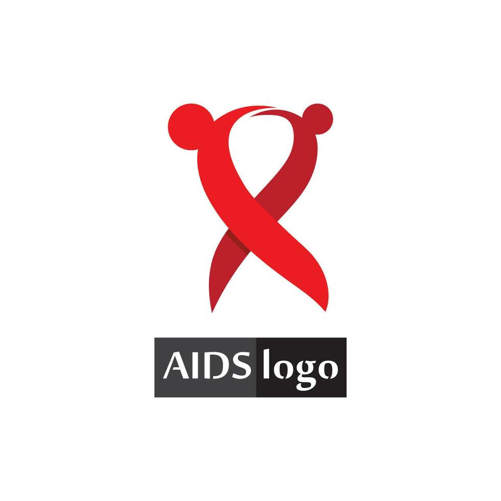 Aids Ribbon Logo und World Aids Day Vektordesign vektor