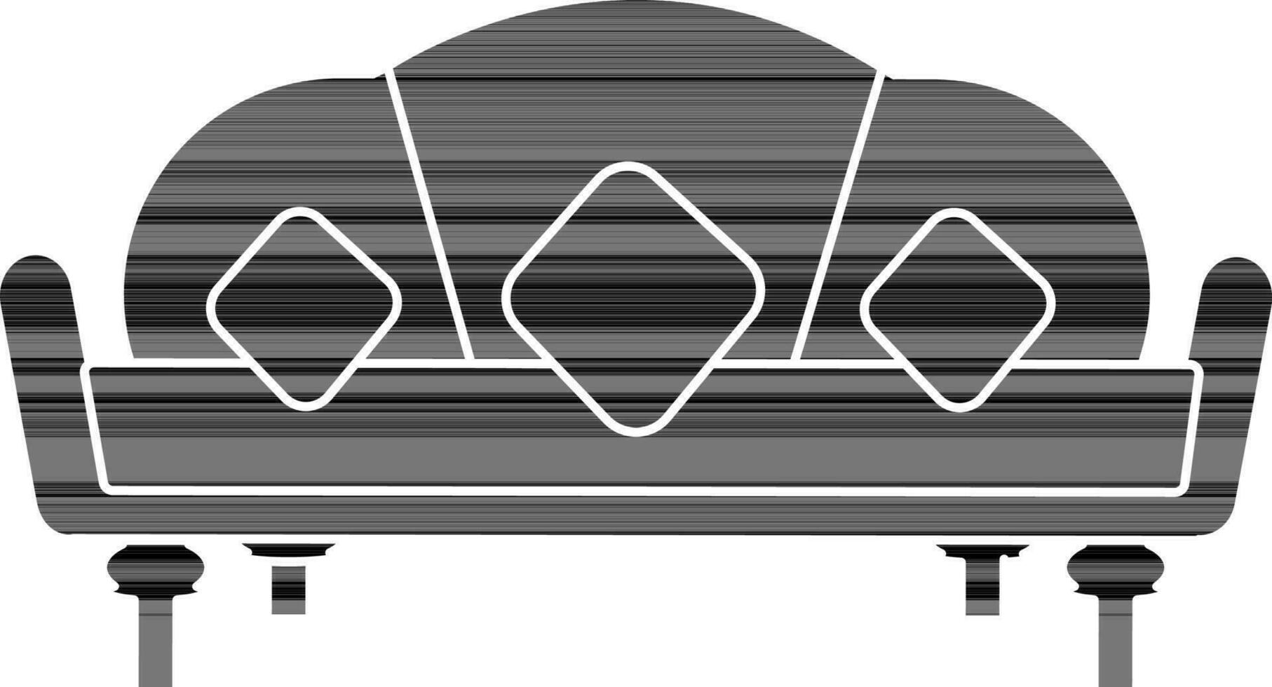 Glyphe Stil von Sofa Symbol im Illustration. vektor